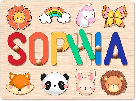 Name Puzzle for Kids Personalized, Custom Christmas Easter Baby Gifts, 1st Birthday Gifts, Wooden... | Amazon (US)