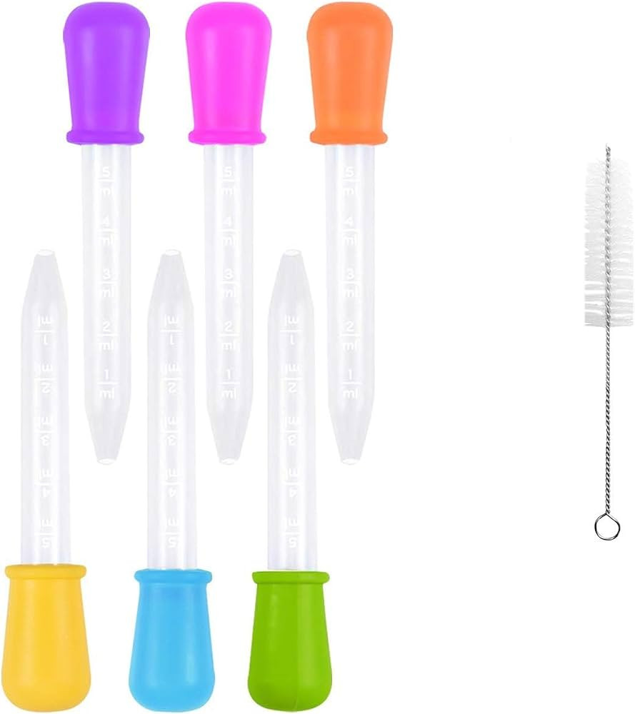 6 Pack Liquid Droppers Silicone 5ml Clear Liquid Medicine Eye Dropper with Bulb Tip for Kids Cand... | Amazon (US)
