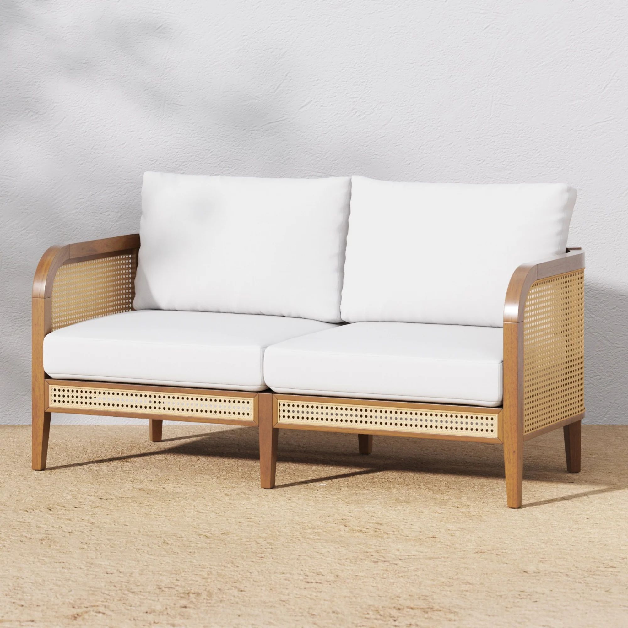 Rattan Outdoor Patio Cushioned Loveseat | Nathan James