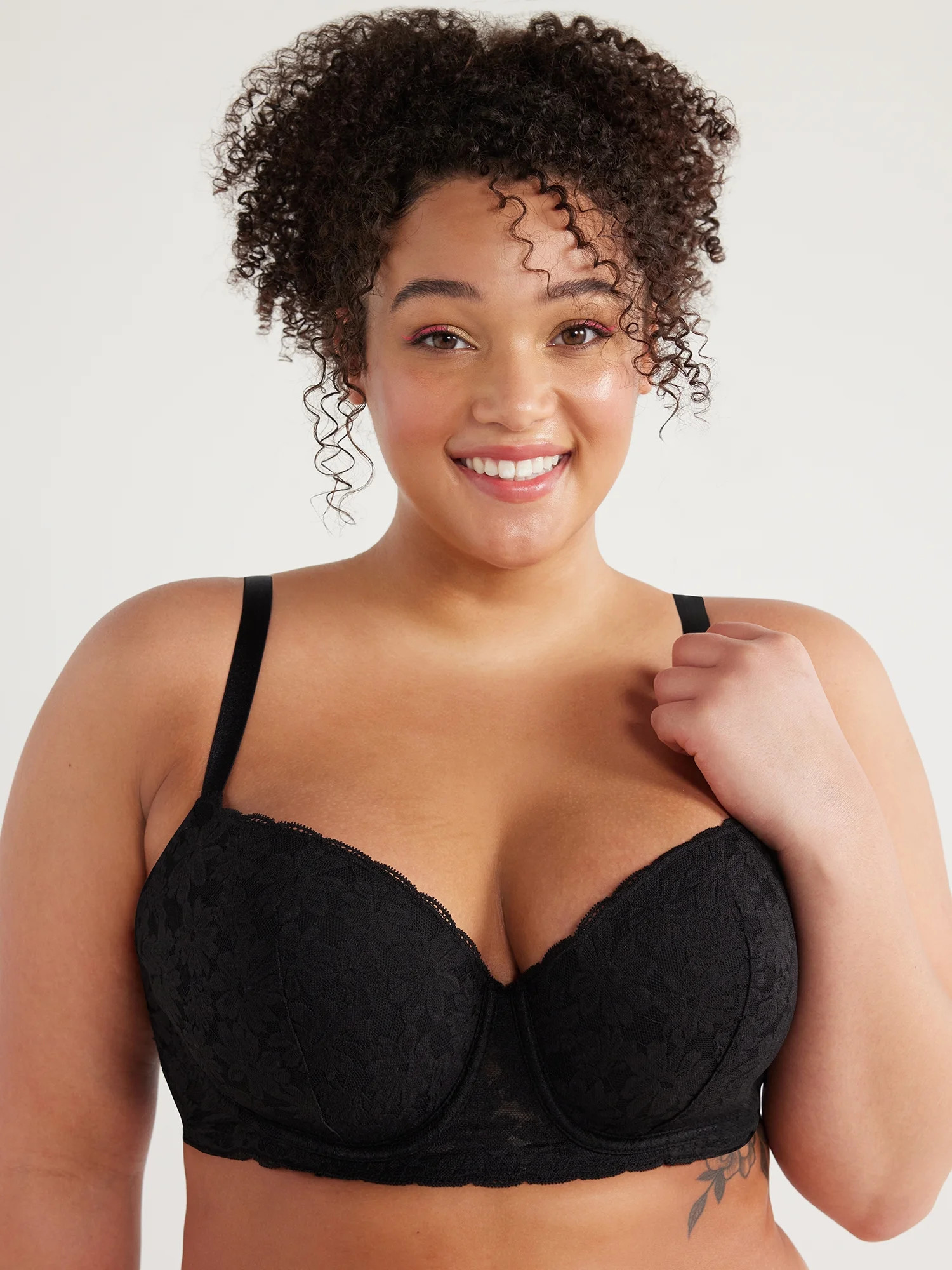 No Boundaries Women’s and Women’s Plus All-Over Lace Balconette Bra with Sugarcup™, Sizes 3... | Walmart (US)