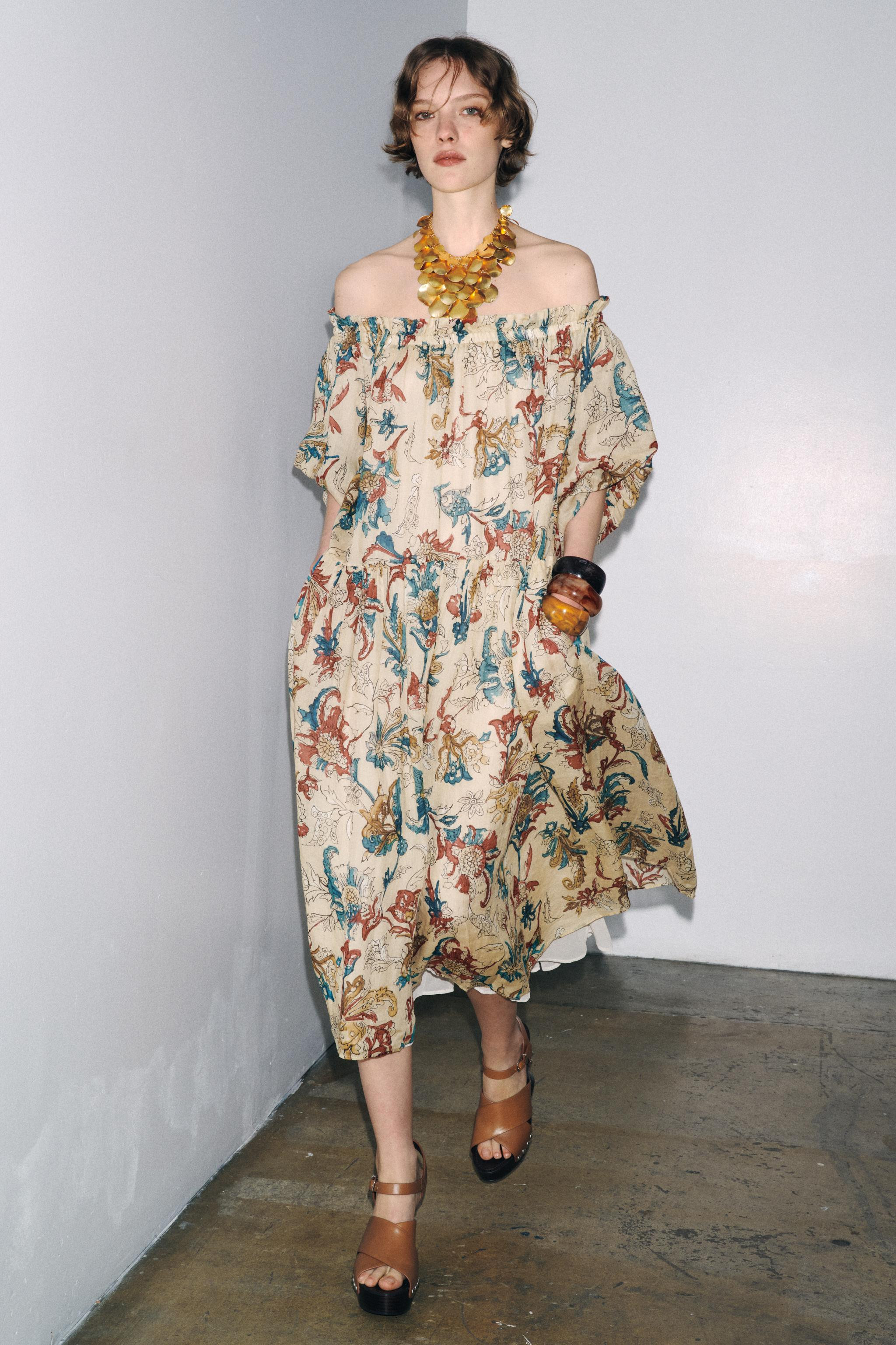 ZW COLLECTION PRINTED RAMIE DRESS | Zara UK