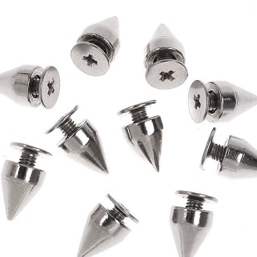RUBYCA 100 Sets 9MM Silver Color Bullet Cone Spike and Stud Metal Screw Back for DIY Leather-Craf... | Amazon (US)