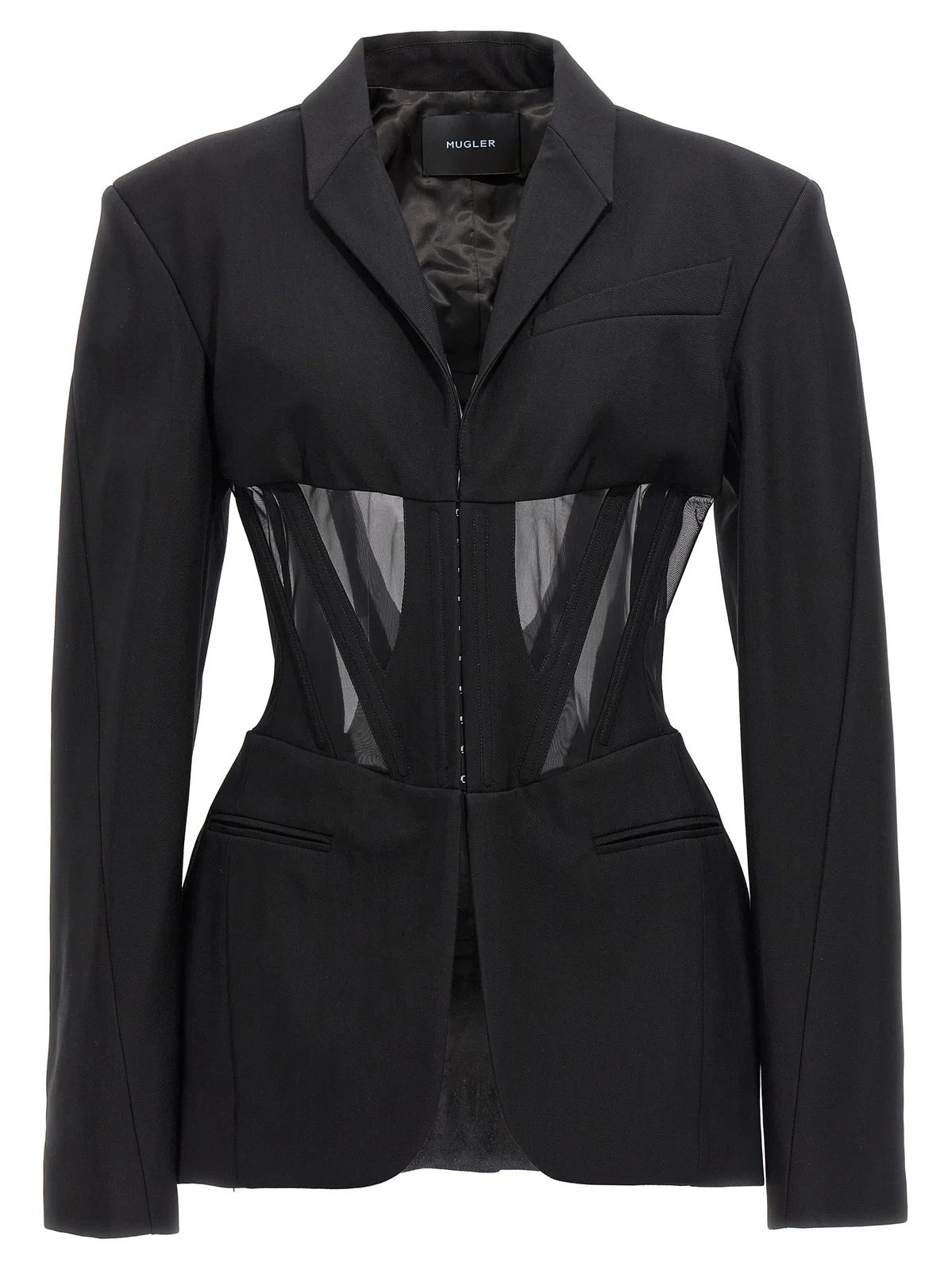 Mugler Iconic Single-Breasted Tailored Corseted Blazer | Cettire Global