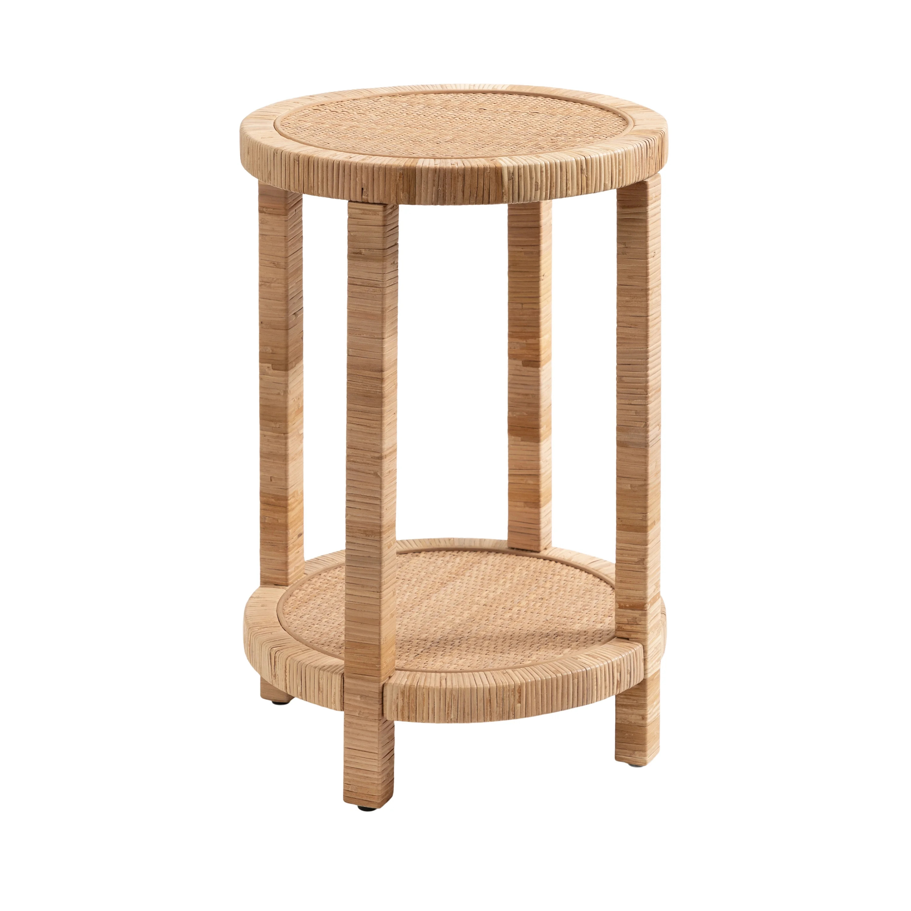 Kate and Laurel Rafina Round Rattan Side Table, 16 x 16 x 24, Natural Brown, Transitional Boho Ci... | Walmart (US)