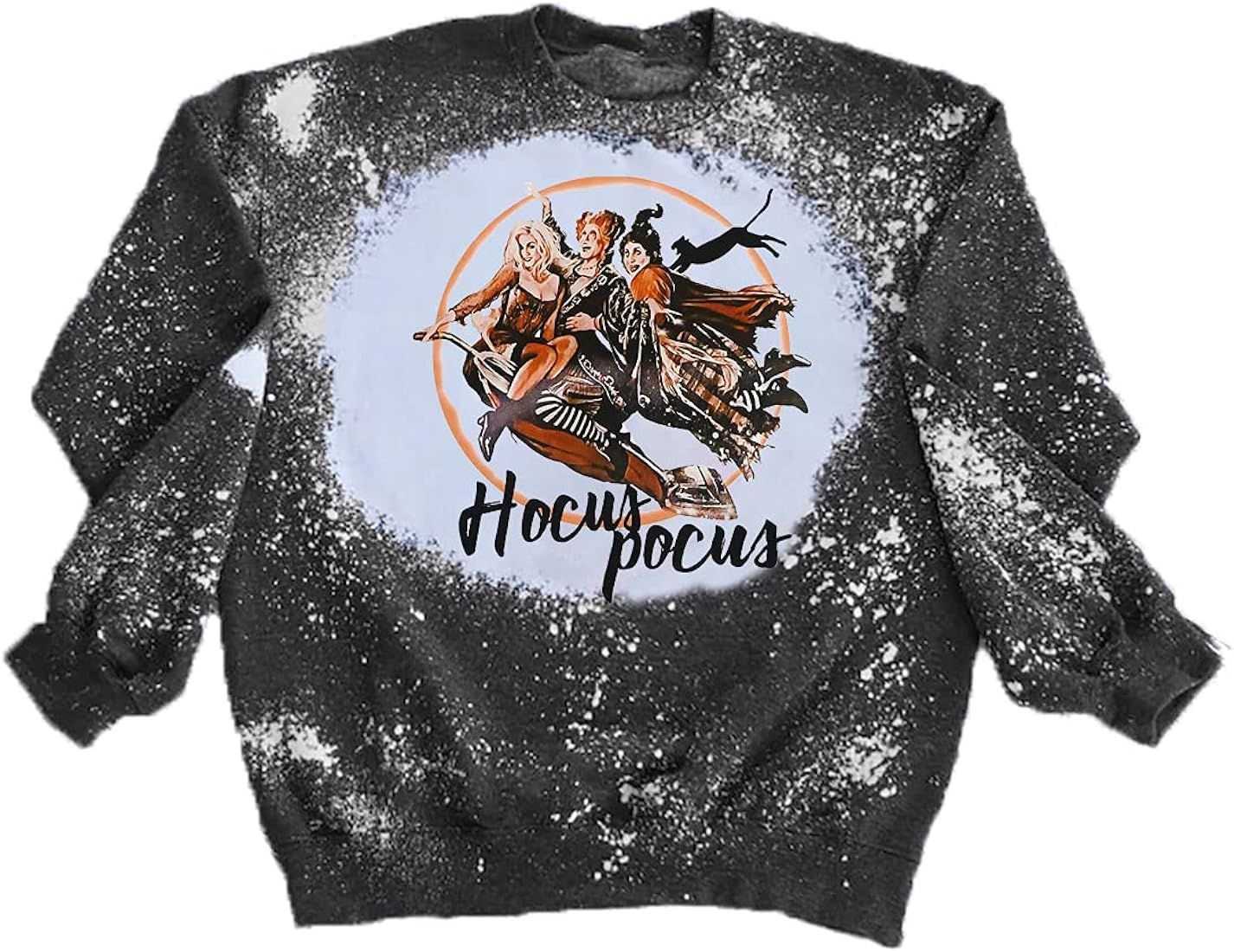 Halloween Bleached Shirt Women Funny Hocus Pocus Graphic Tees Fall Long Sleeve Sanderson Sisters Pul | Amazon (US)