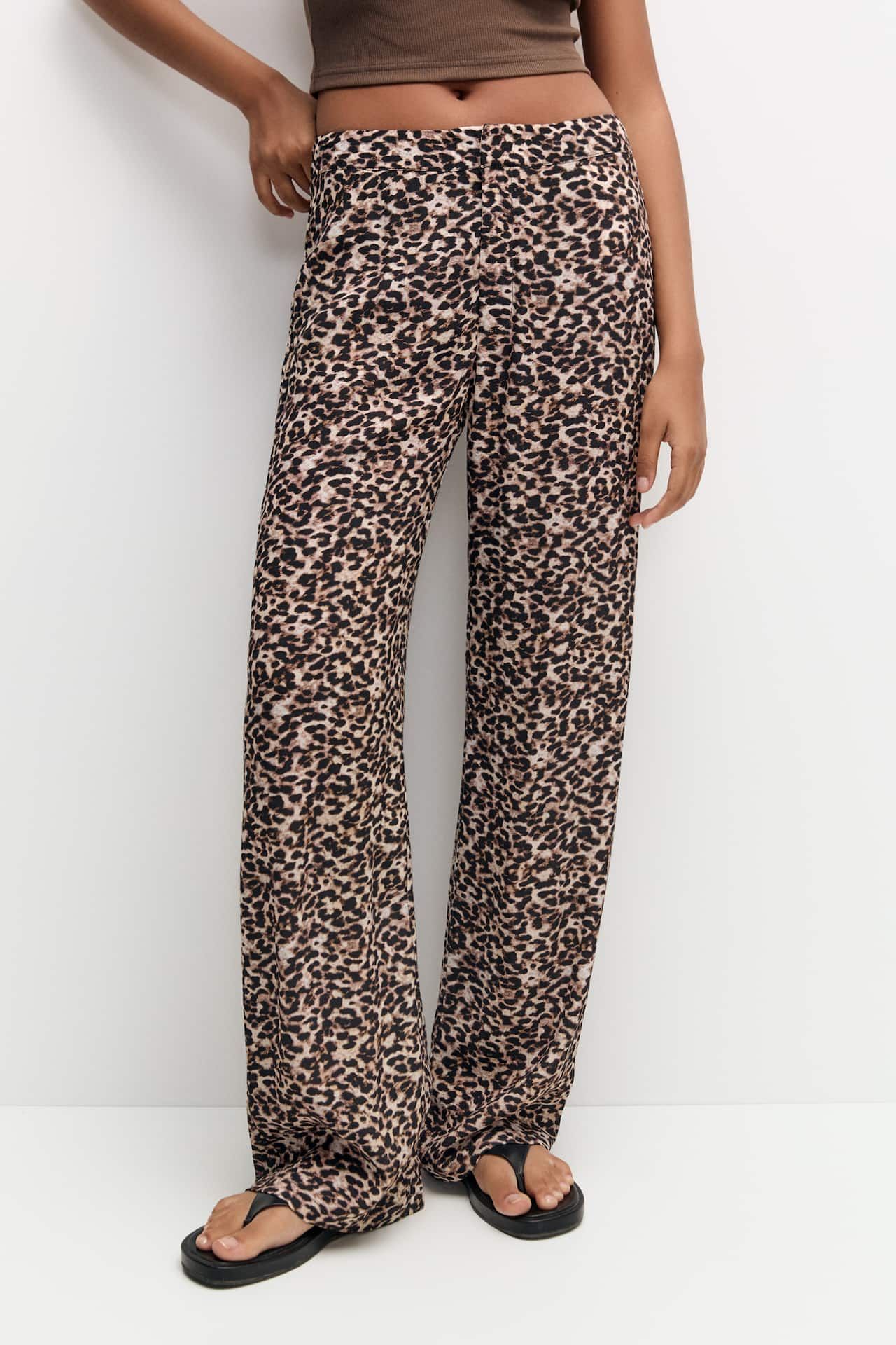Smart leopard print trousers | PULL and BEAR UK