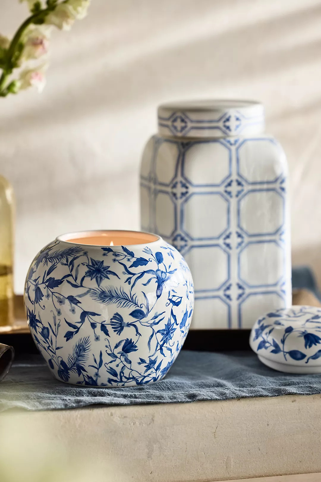 Ceramic Jar Candle, Chinoiserie | Anthropologie (US)