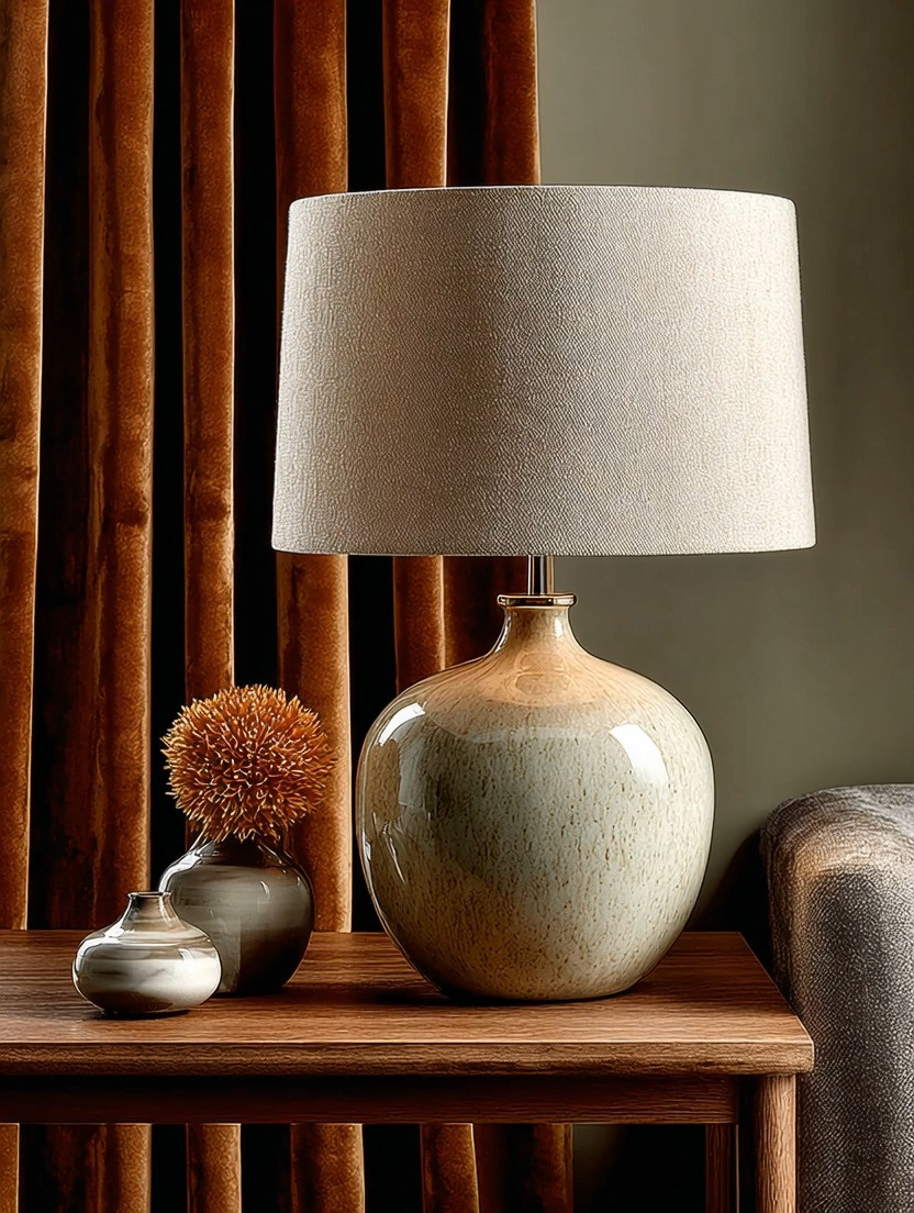 Earth tones.
Warm wood.
Velvet curtains.

Now add the missing piece.

This timeless ivory-taupe table lamp instantly softens and elevates a room filled with rich textures. The rounded ceramic base adds warmth, while the oversized neutral shade keeps the look refined and balanced.

If you want to recreate this exact harmony, pair it with floor-length velvet curtains in rust, caramel, burgundy, or deep olive. The combination of matte wood, soft velvet, and creamy ceramic creates depth without overwhelming the space.

Bedroom.
Living room.
Reading corner.

It works everywhere — because it’s not trendy. It’s timeless.

And yes — this earth-tone + ivory pairing is one of the most anticipated color combinations for 2026 and beyond. Mid-century modern warmth is officially back, and we’re welcoming it home.

#MidCenturyModern #EarthToneDecor #WarmInteriors #TimelessDesign #HomeDecor2026 #VelvetCurtains #NeutralDecor #InteriorInspiration #DesignerLook #ElegantLiving 

 #LTKHome
