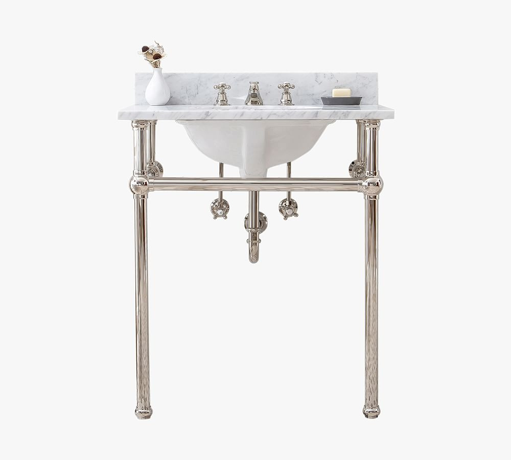 Aveline 30" Marble Top Single Sink Vanity | Pottery Barn (US)