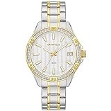 Caravelle by Bulova Ladies' Aqualuxx Crystal Quartz Two Tone Stainless Steel Watch, Silver-White Dial Style: 45M120 | Amazon (US)