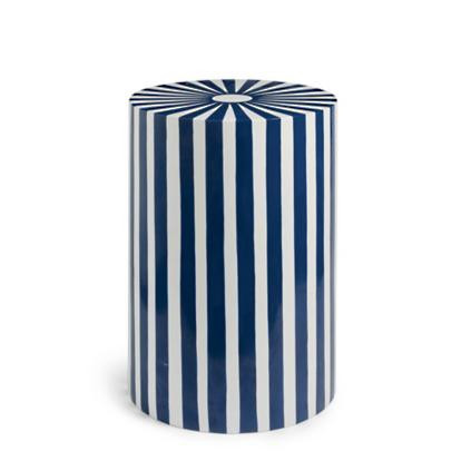 Malia Pinstripe Garden Stool | Grandin Road