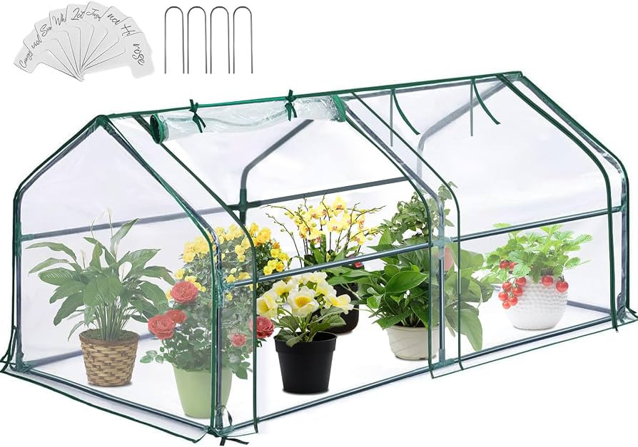 Greengro Mini Greenhouse, 71" x 36" x 36" Portable Greenhouses for Outdoors with Roll-up Zipper D... | Amazon (US)