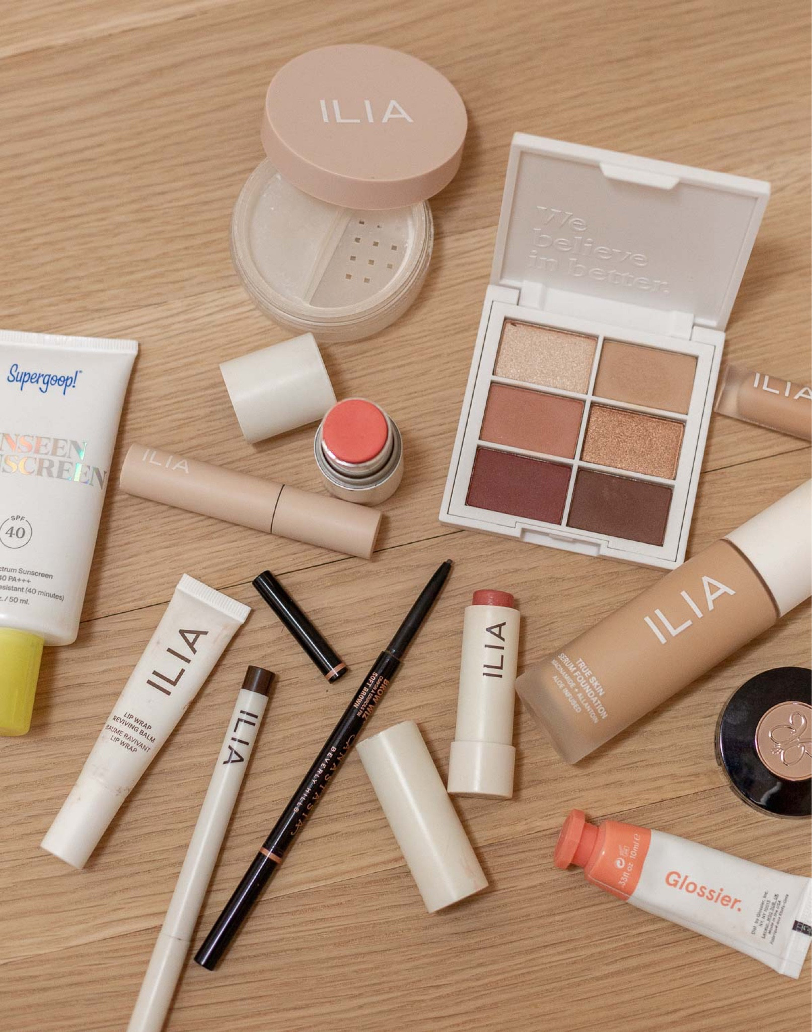 The makeup and skincare I use everyday - makeup for people who just want clean beauty products and a natural look. *Glossier is the only thing not in clean beauty category that I still use. Everything else here is in the clean beauty category.

#LTKunder100 #LTKbeauty #LTKFind