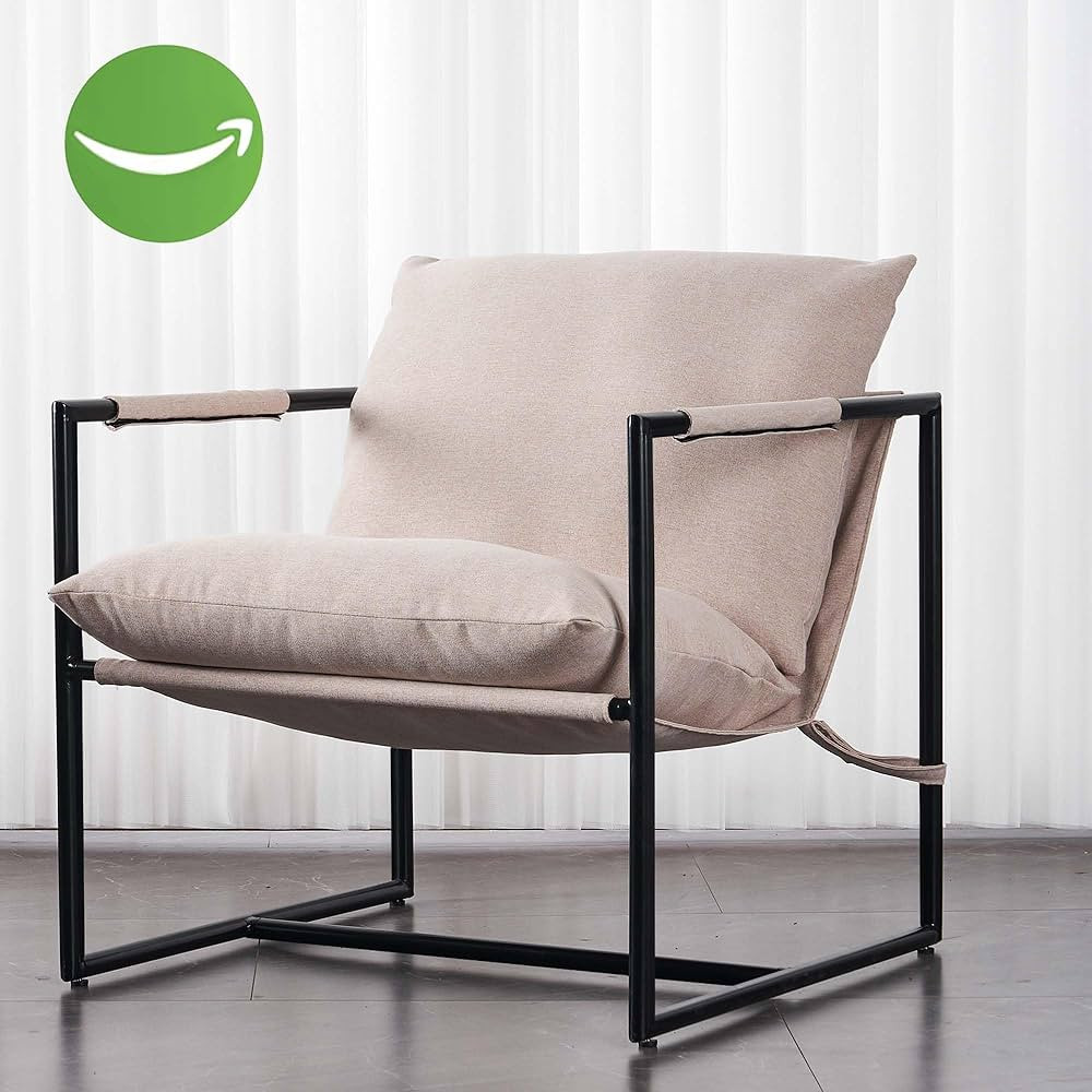 DAICO Sling Accent Chair Indoor Modern Accent Chair with Metal Frame Comfy Chair with Soft Cushio... | Amazon (US)