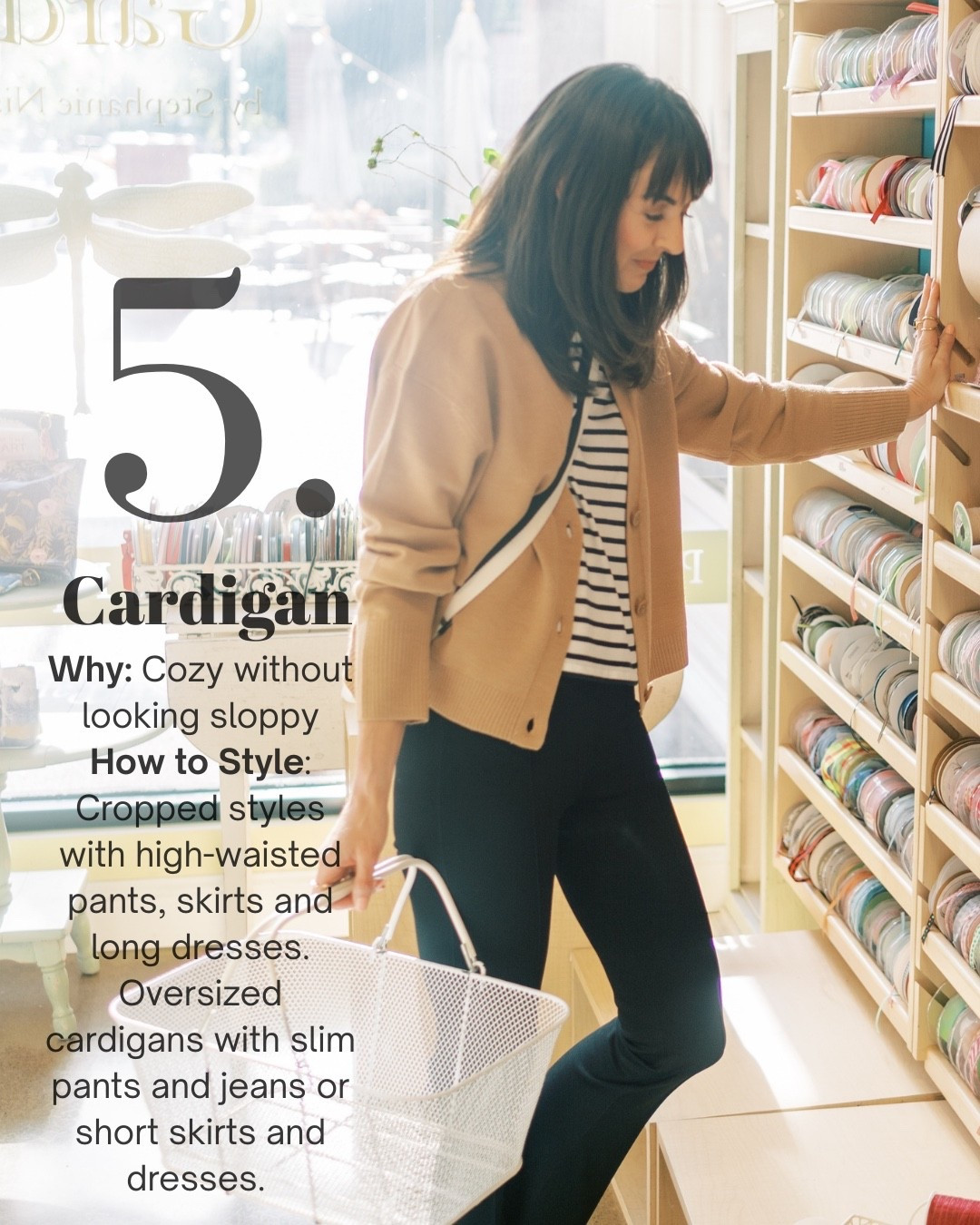 14 Wardrobe Essentials
Every Woman Over 40
Should Have in Her Closet Visit Closetchoreography.com
Enter your email & subscribe to style then get:
• High + low brand options for every piece
• Picks for your style and body type
• Capsule wardrobe checklists
• Outfit formulas using these essentials
