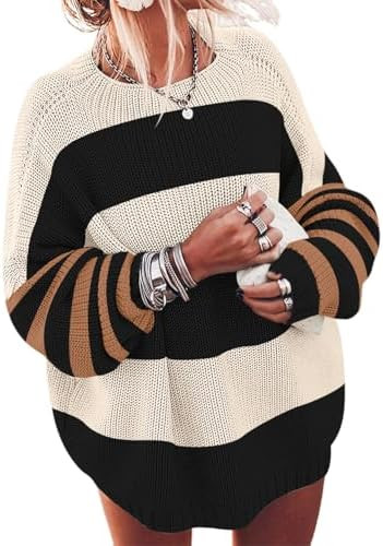 Ugerlov Women's Oversized Sweaters Batwing Sleeve Mock Neck Jumper Tops Chunky Knit Pullover Swea... | Amazon (US)