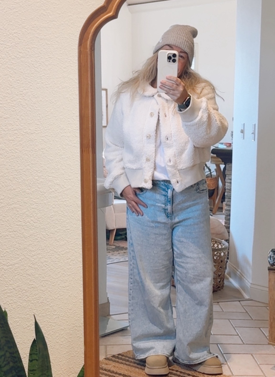 This Sherpa Cardi is half off and too good to miss from FREE PEOPLE!!! I’m wearing an XL fits perfectly on my usual L from them! #cardi #freepeople #peterpancollar #cutecothes 

#LTKmidsize #LTKover40 #LTKsalealert