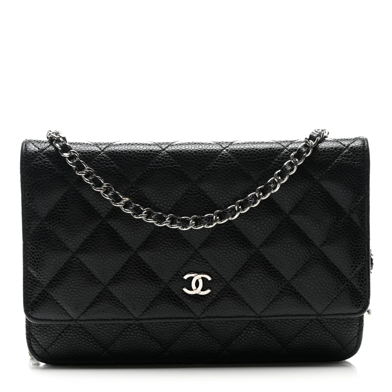 Caviar Quilted Wallet On Chain WOC Black | FASHIONPHILE (US)