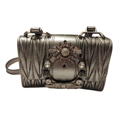 Miu Lady leather crossbody bag  - Silver 10 | Vestiaire Collective (Global)