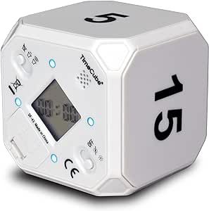 TimeCube Plus Preset Timer with 4 LED Light Alarm for Time Management, and Countdown Settings (Wh... | Amazon (US)