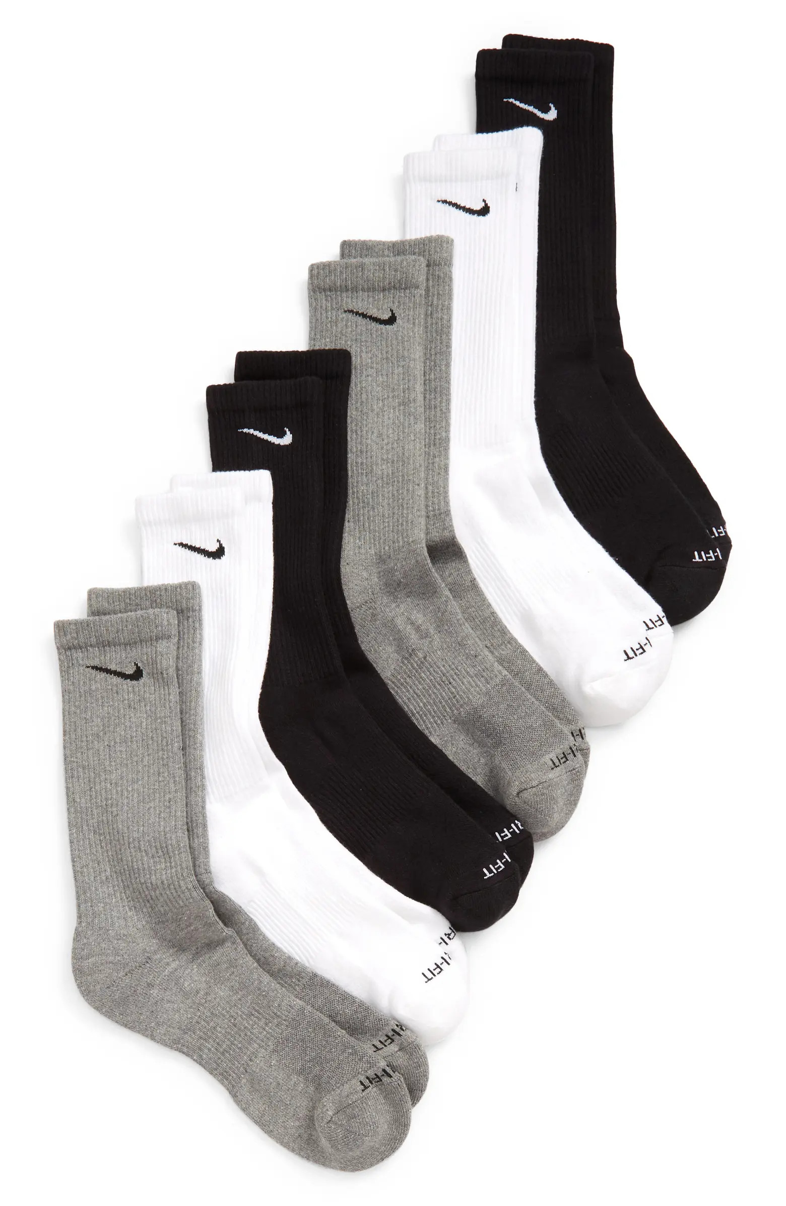 Dry 6-Pack Everyday Plus Cushion Crew Training Socks | Nordstrom