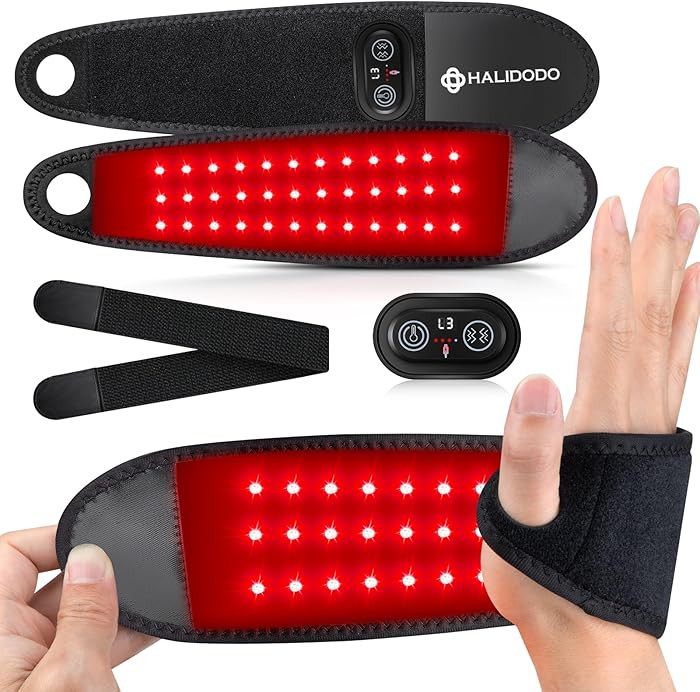 Red Light Therapy for Hand Wrist with Heat & Massage, 3000mAh Controller Infrared Light with 108 ... | Amazon (US)