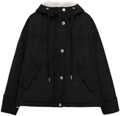 Chevara Women’s Trendy Quilted Jacket Long Sleeve Zip Up Hooded Winter Padded Coat Jackets | Amazon (US)