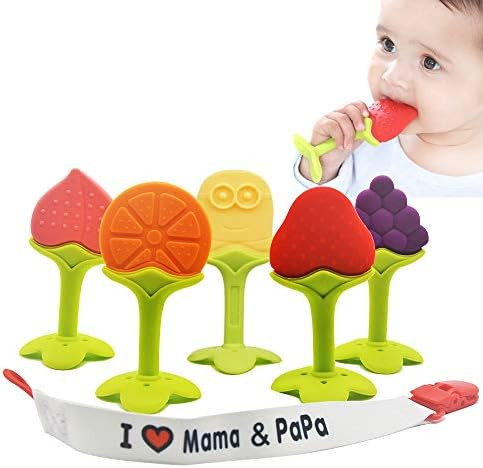 Baby Teething Toys - Natural Organic Freezer Safe Teether Set with Pacifier Clip for 3 to 12 Mont... | Amazon (US)