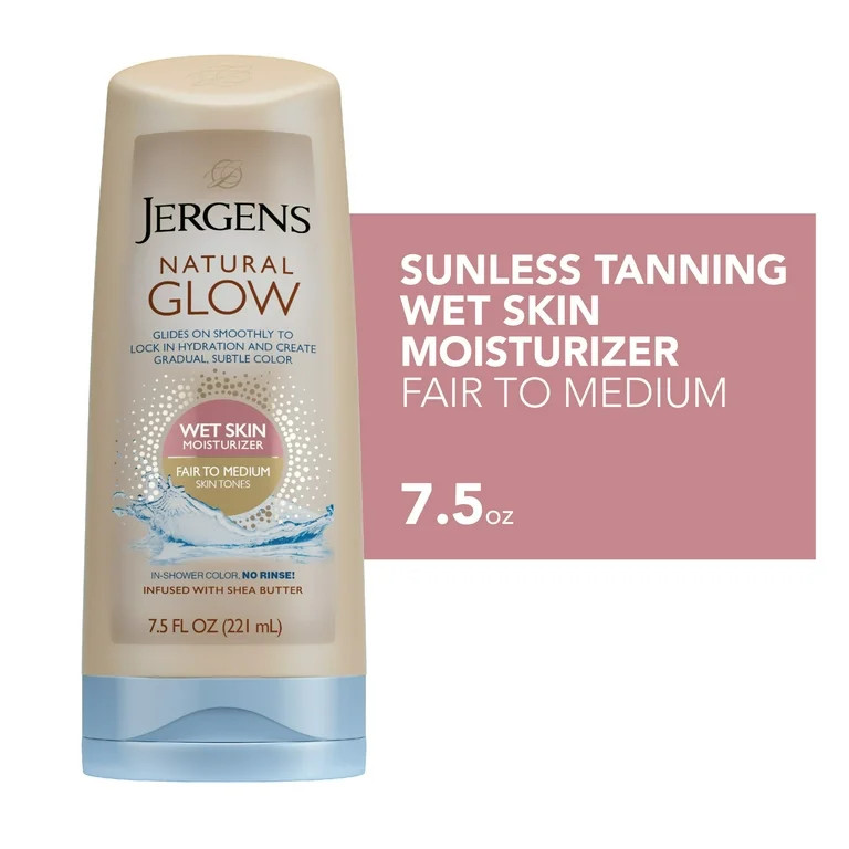 Jergens Natural Glow Sunless Tanning In-shower Body Lotion, Fair to Medium Skin Tone, 7.5 fl oz | Walmart (US)