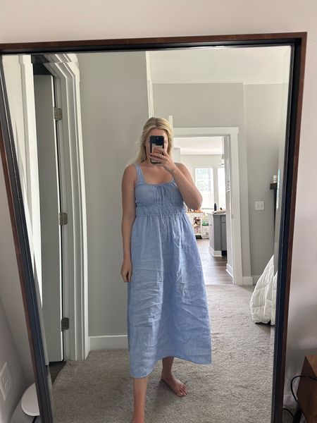 Summer dresses are my fav. Absolutely love this dress for summer. Super comfy and the prettiest shade of blue. Linen blue dress. I went with size small (I’m a size 6)  

#LTKSeasonal #LTKFind #LTKsalealert