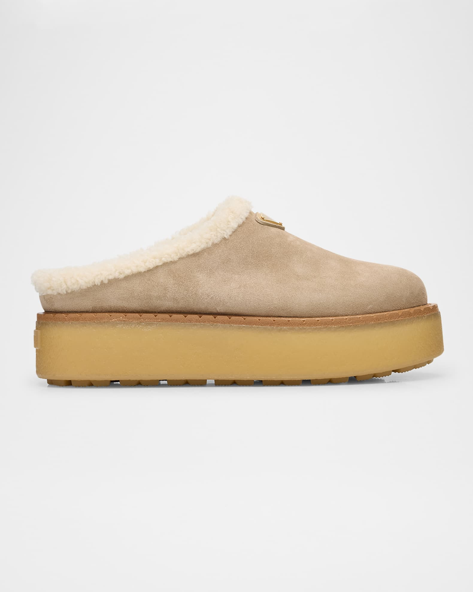 Suede Shearling Cozy Platform Mules | Neiman Marcus