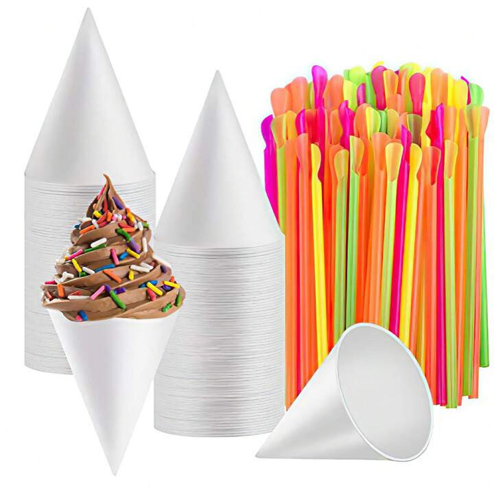 50pcs/100pcs Leak Proof 6 Oz Paper Cups , Perfect Snow Cone Paper Cups For Parties Or Weddings. Q... | SHEIN