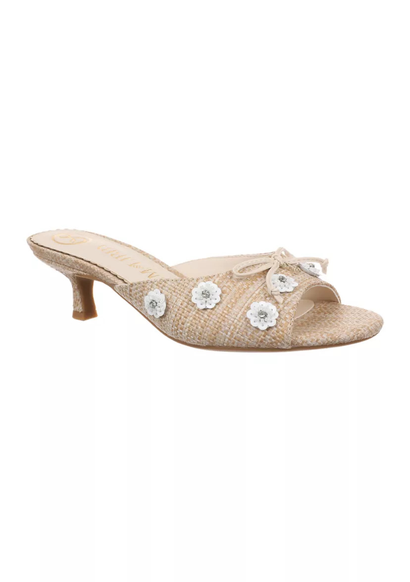 Ollie Fleur Kitten Heel Sandals | Belk