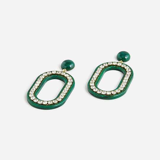 Made-in-Italy jeweled oval earrings | J. Crew US