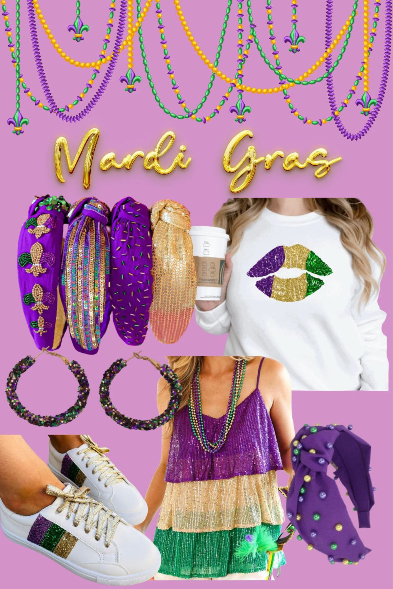 Mardi Gras Fringe Detailed Sequins Crop Top - Bloom and Company