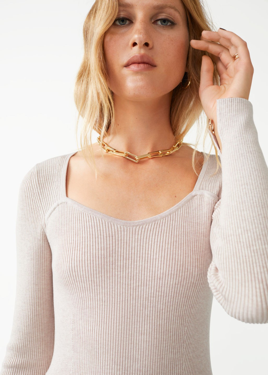 Sweetheart Slim Ribbed Dress | & Other Stories US