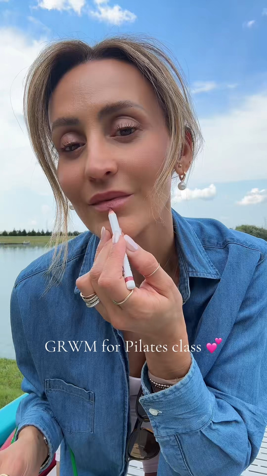 Pilates fit check ! Shorts and bra size 4, denim short xs 
Lip pencil in Rich Mauve
Lip glow in rosewood glow 

#LTKStyleTip #LTKActive #LTKFindsUnder50