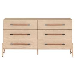 Matthew 6 Drawer Modern Classic Brown Wood Dresser | Kathy Kuo Home