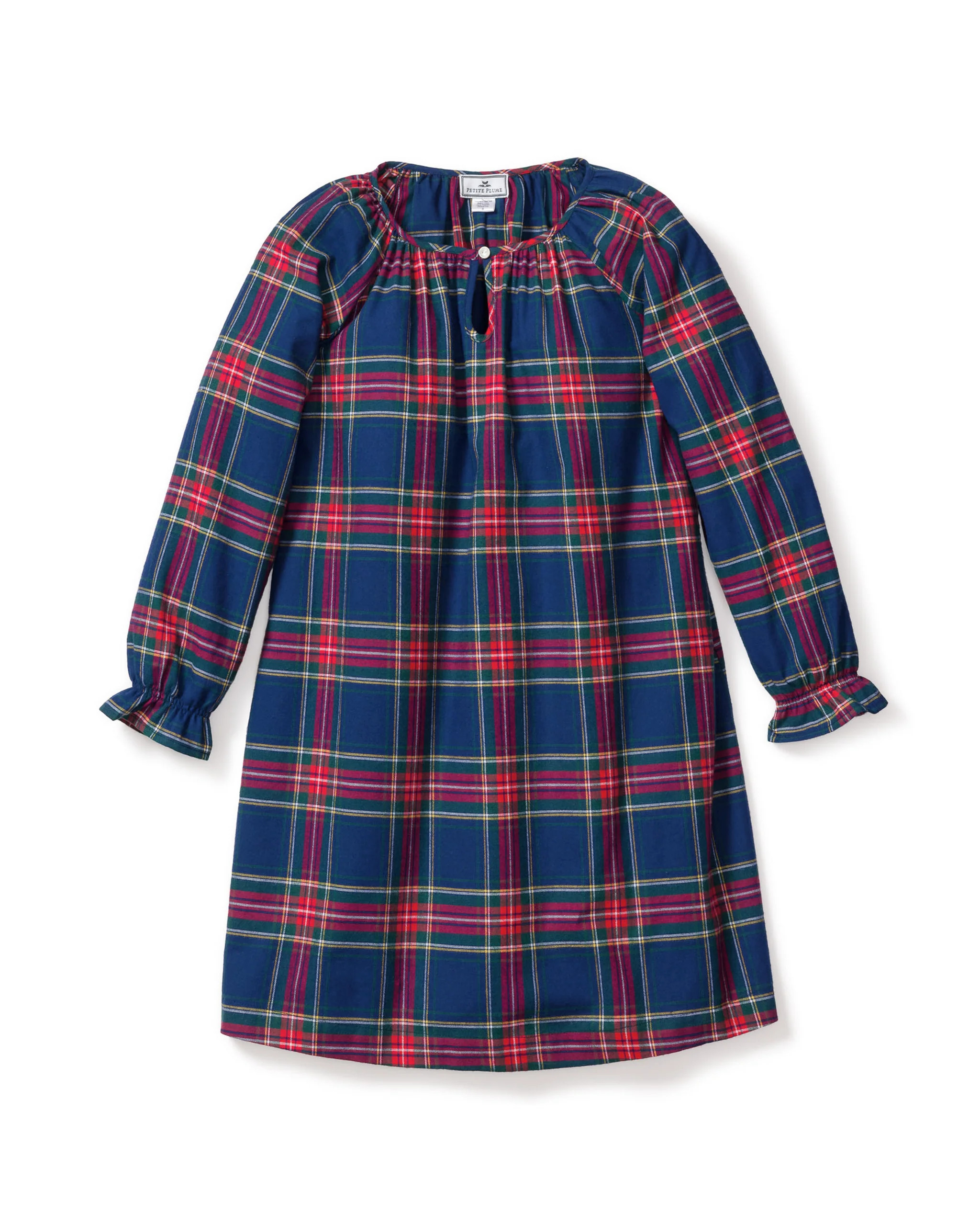 Girl's Brushed Twill Delphine Nightgown in Windsor Tartan | Petite Plume