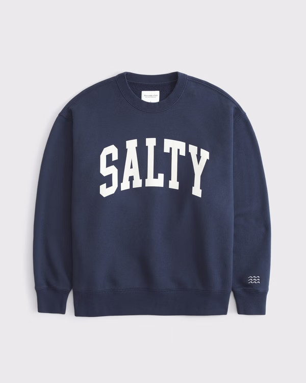 Salty Graphic Oversized Sunday Crew | Abercrombie & Fitch (US)