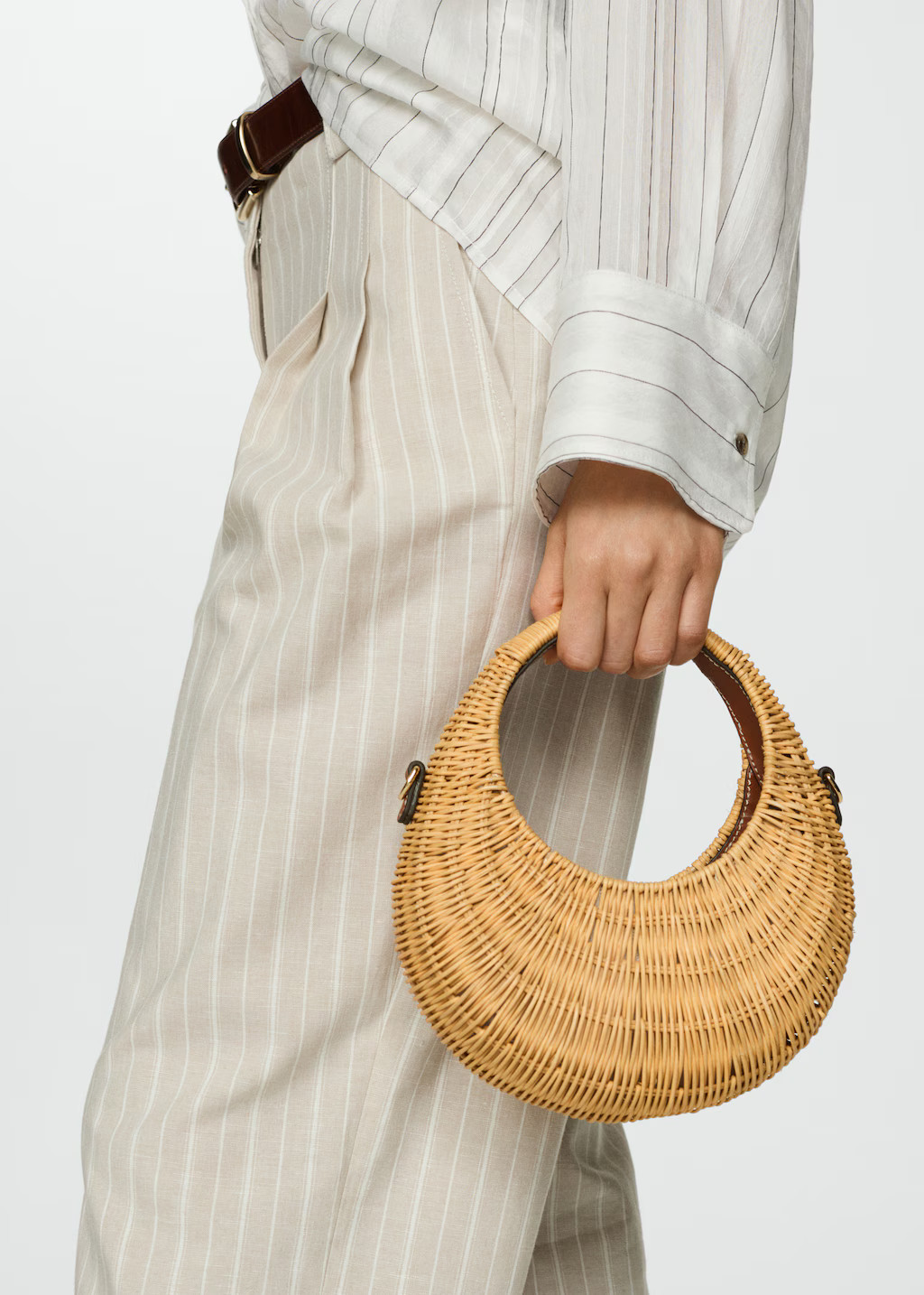 Rattan bag with double handle | MANGO (US)