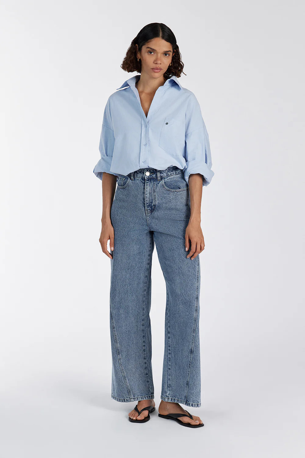 RHEA BLUE COTTON SHIRT | DISSH
