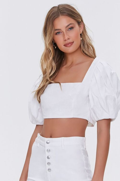 Balloon-Sleeve Crop Top | Forever 21 (US)