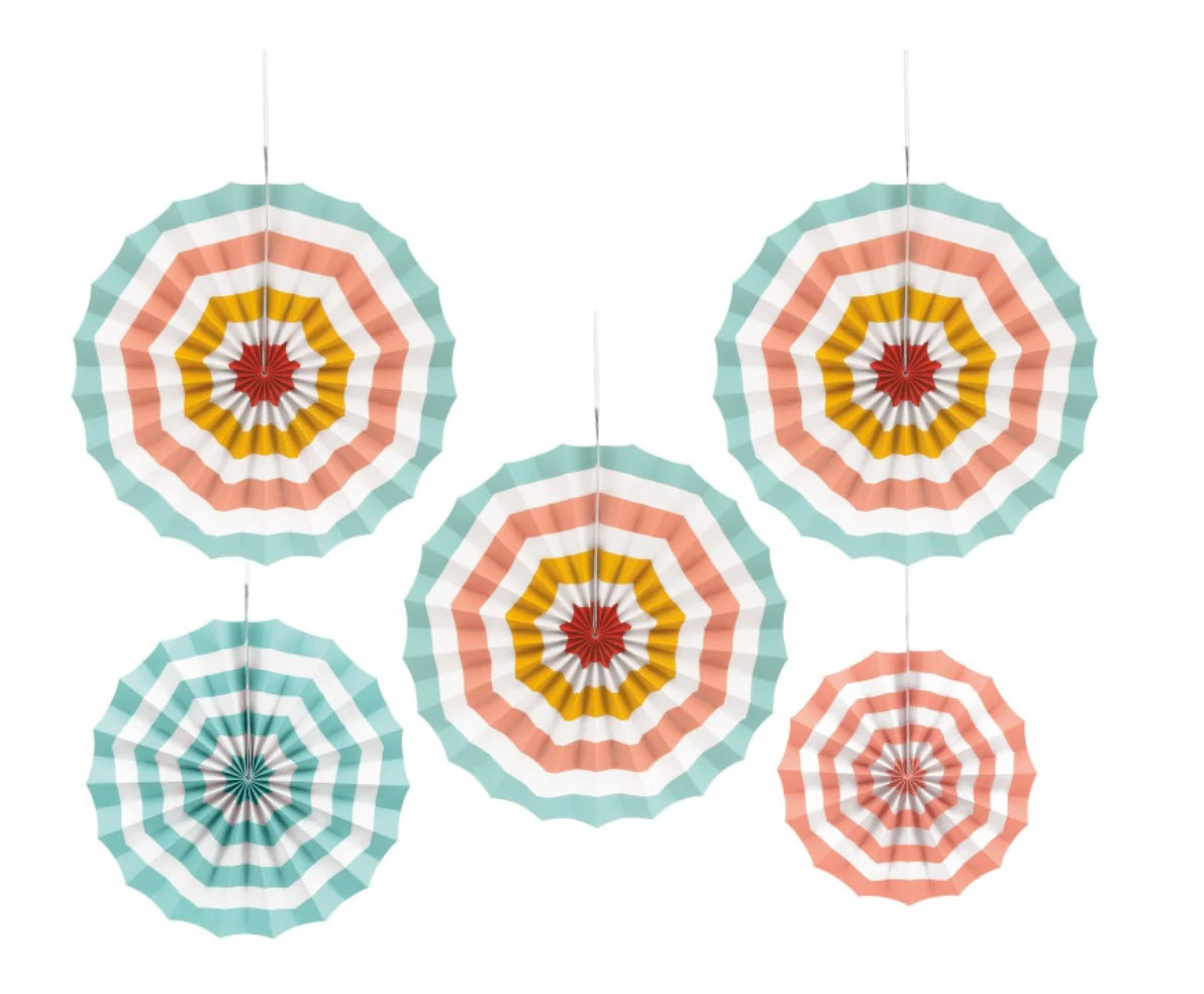 Poolside Summer Assorted Paper Fan Decorations | Get Gatherings