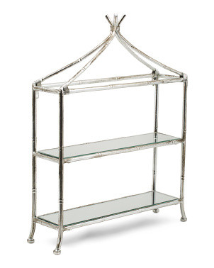 19.75x26.5x5.5 Daphne Two Tiered Iron And Glass Curio Shelf | Pillows & Decor | Marshalls | Marshalls