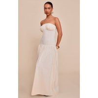 Sand Bandeau Bust Seam Detail Maxi Dress | PrettyLittleThing US