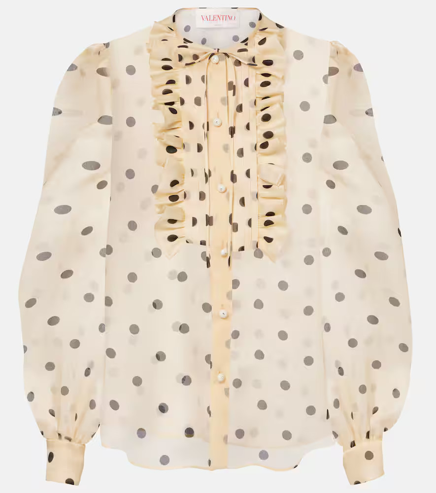 Valentino Polka-dot silk organza blouse | Mytheresa (DACH)