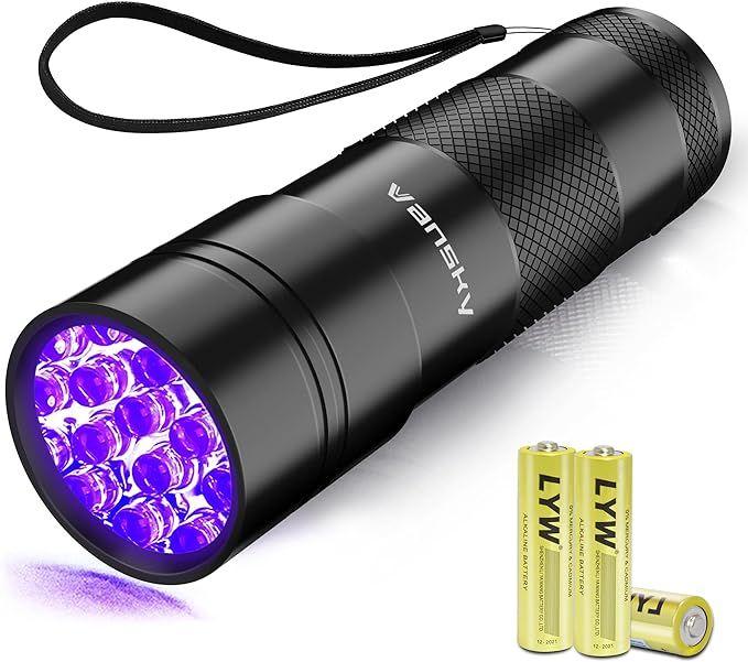 Black Light UV Flashlight,Vansky Blacklight 12 LED Urine Detector For Dog/Cat/Pet Urine & Dry Sta... | Amazon (US)
