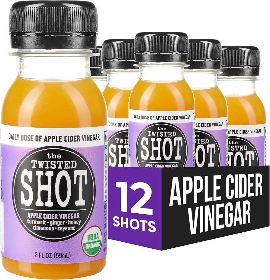 The Twisted Shot | Organic Apple Cider Vinegar Wellness Shots with Ginger, Turmeric, Honey, Cinna... | Amazon (US)