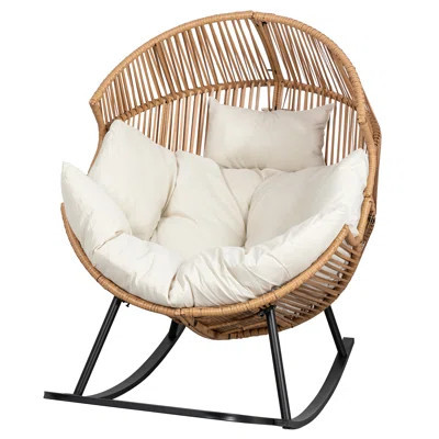 Calcedonio Outdoor Rocking Egg Chair with Cushion | Wayfair North America